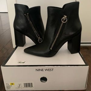 New with tags- Nine West Size 7.5 Black Booties. Never been worn!!